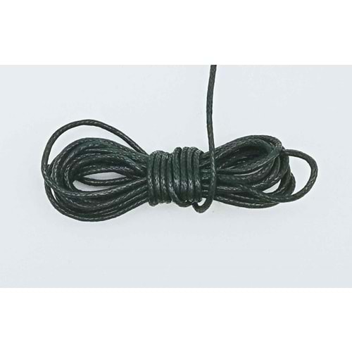 Çanta Aksesuar Siyah Renk Mumlu Koton İp 5 Metre