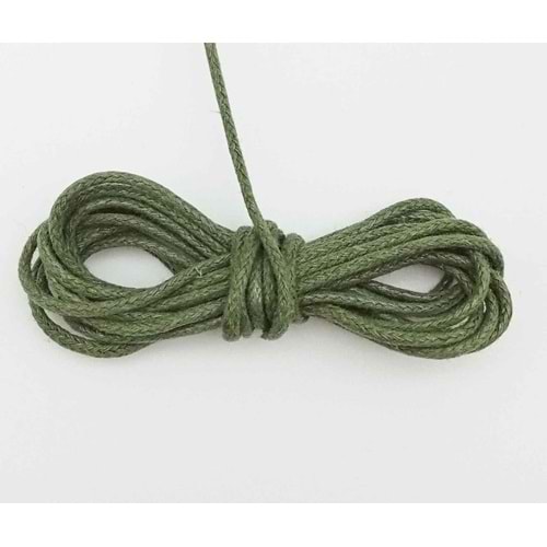Çanta Aksesuar Haki Yeşil Mumlu Koton İp 5 Metre