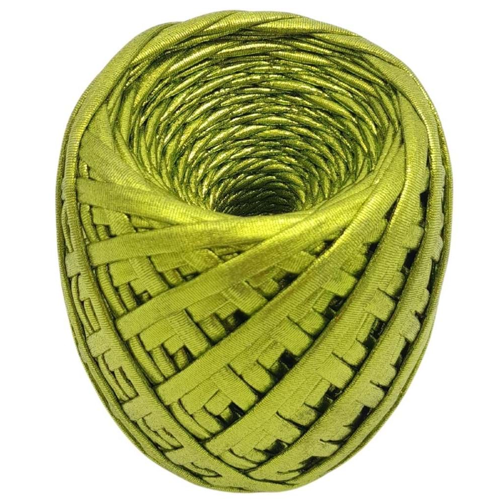 Çanta Aksesuar Yarnia Metalik İp Limon Yeşili Renk