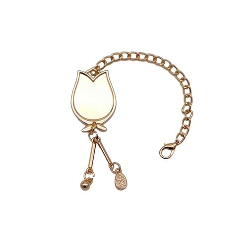 Çanta Aksesuar Lale Light Gold Sarkaç Süs 22 Cm