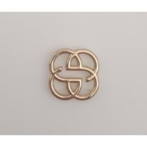 Çanta Aksesuar 2 cm Çiçek Light Gold Plaka Süs