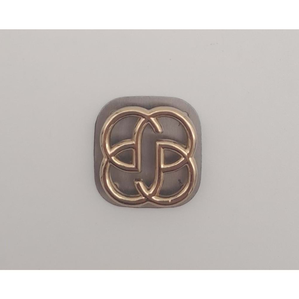 Çanta Aksesuar 2 cm Çiçek Light Gold Plaka Süs