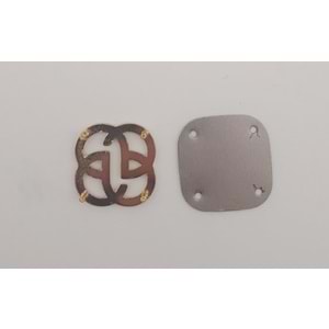 Çanta Aksesuar 2 cm Çiçek Light Gold Plaka Süs