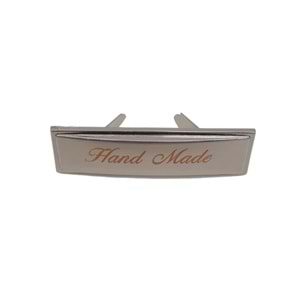 Çanta Aksesuar Handmade Yazılı Metal Etiket Plaka Süs Gümüş Renk