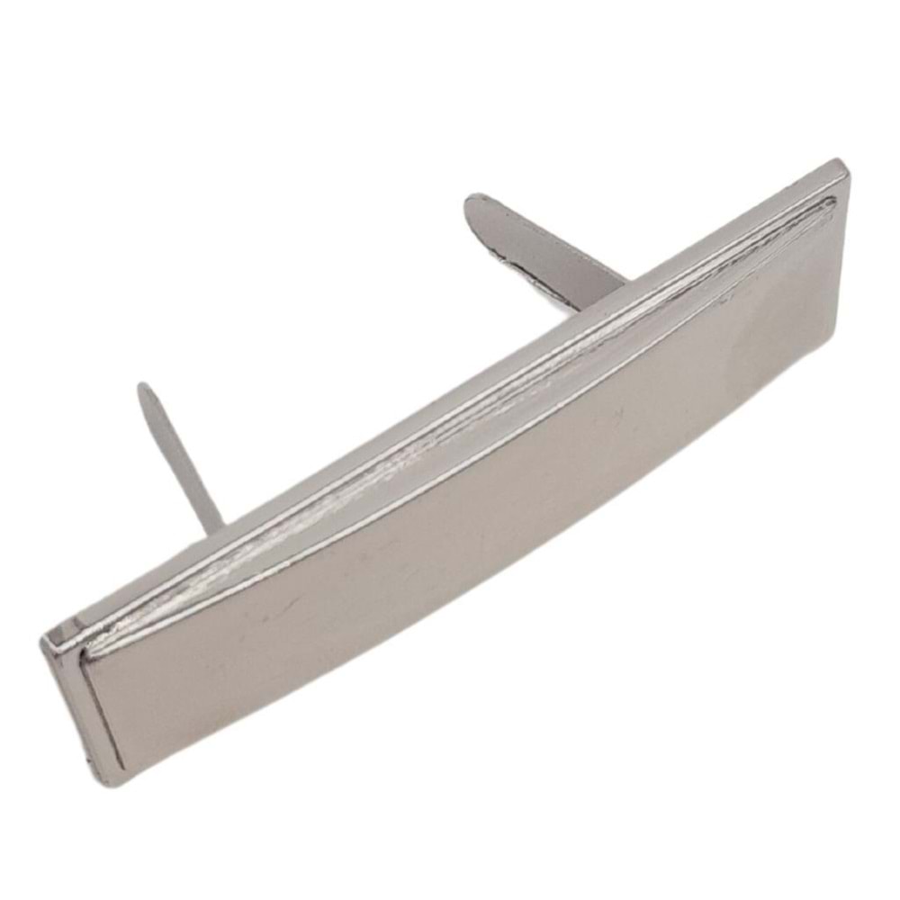 Çanta Aksesuar 4.8x1.4 cm Metal Etiket Plaka Süs Gümüş Renk 1 Adet