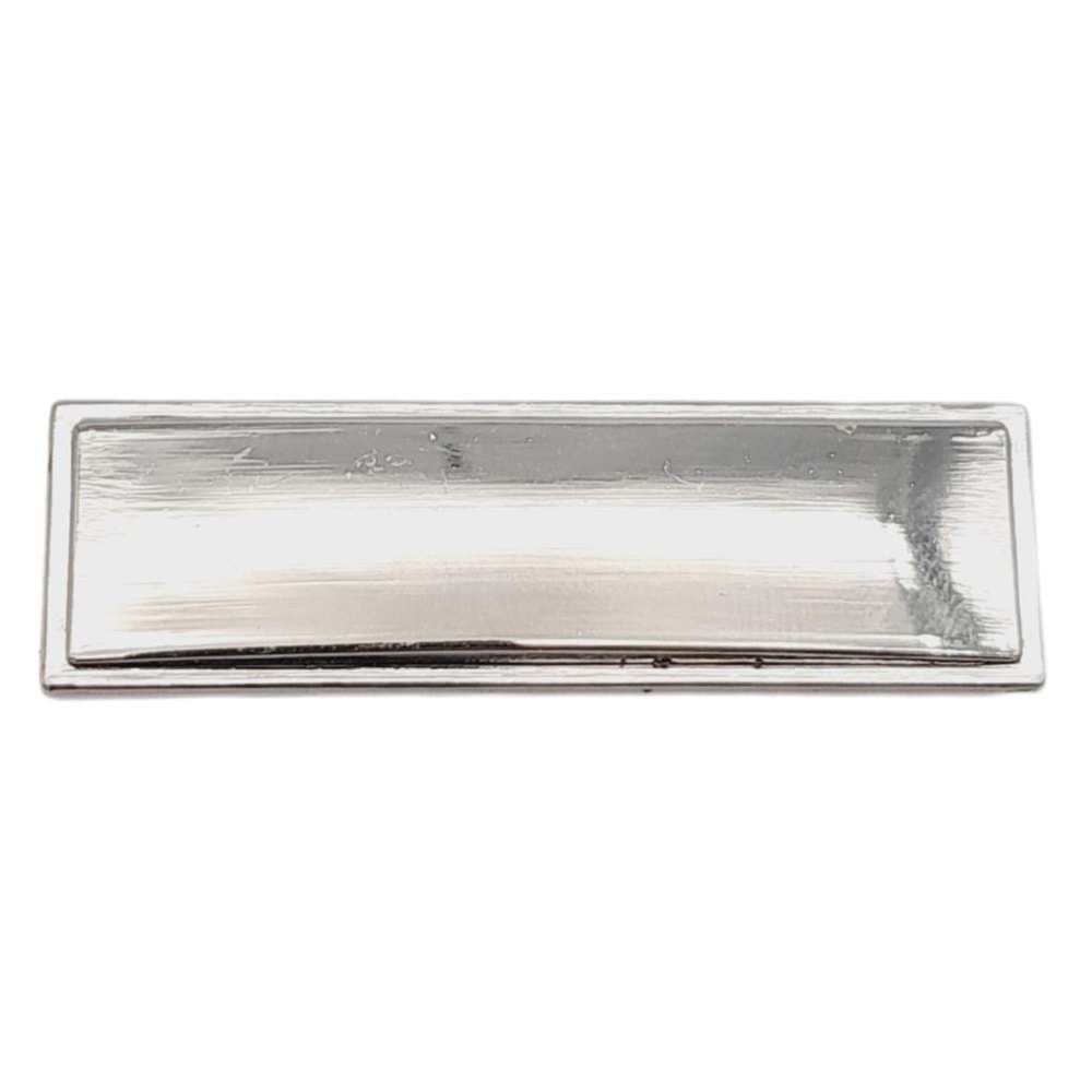 Çanta Aksesuar 4.8x1.4 cm Metal Etiket Plaka Süs Gümüş Renk 1 Adet