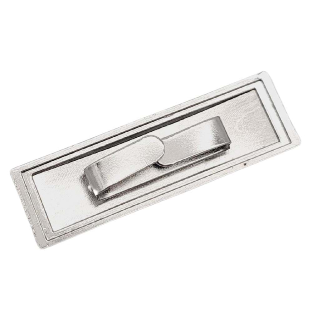 Çanta Aksesuar 4.8x1.4 cm Metal Etiket Plaka Süs Gümüş Renk 1 Adet