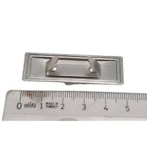 Çanta Aksesuar 4.8x1.4 cm Metal Etiket Plaka Süs Gümüş Renk 1 Adet