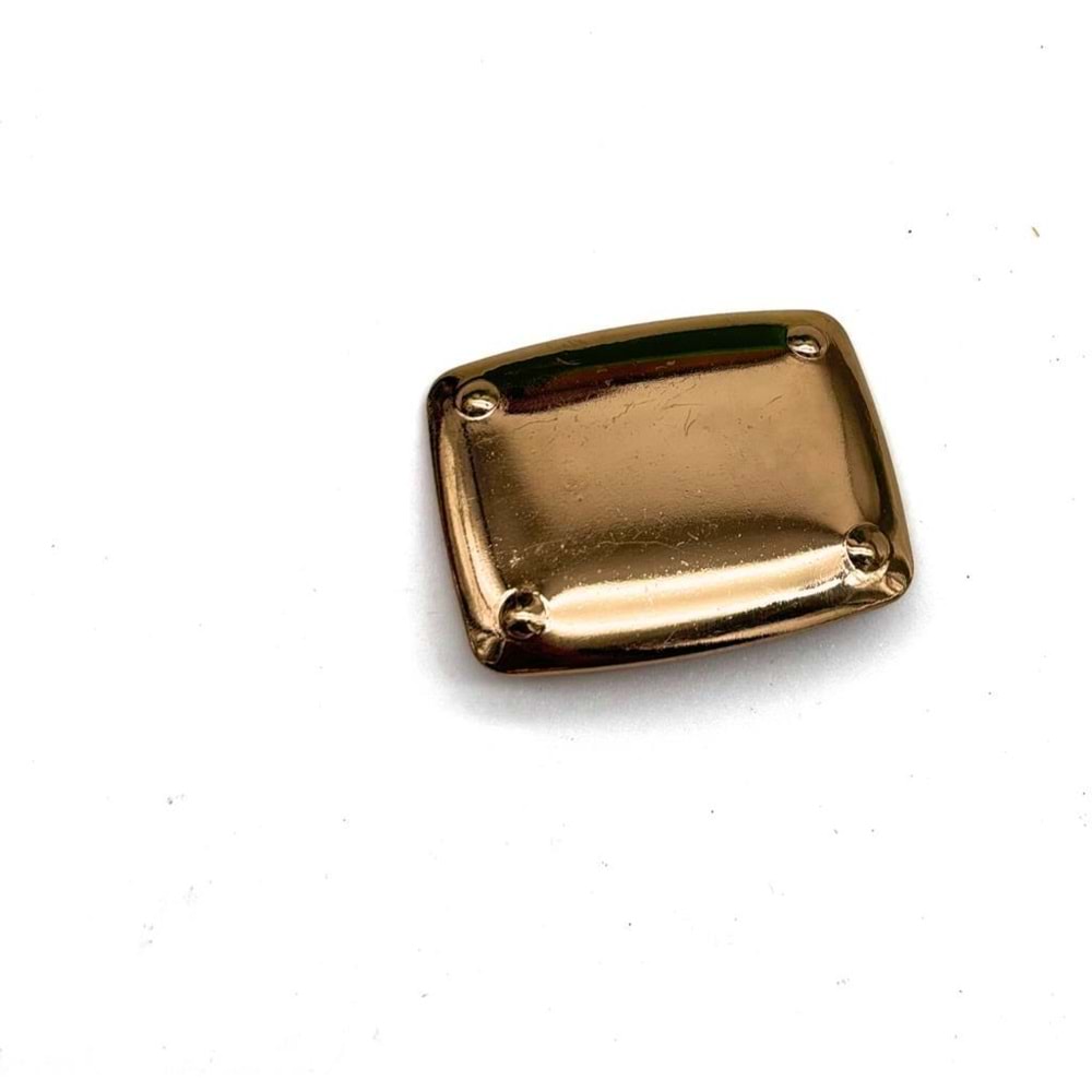Çanta Aksesuar 4x3 cm Metal Plaka Süs Light Gold Renk 1 Adet