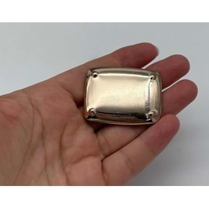 Çanta Aksesuar 4x3 cm Metal Plaka Süs Light Gold Renk 1 Adet