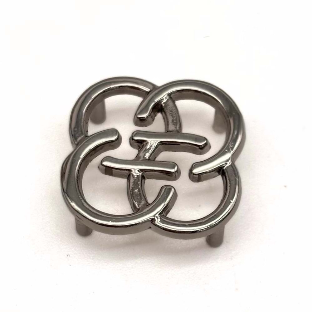 Çanta Aksesuar Gümüş Renk 2 Cm Çiçek Model Plaka Süs