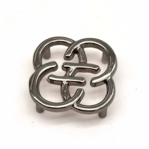 Çanta Aksesuar Gümüş Renk 2 Cm Çiçek Model Plaka Süs