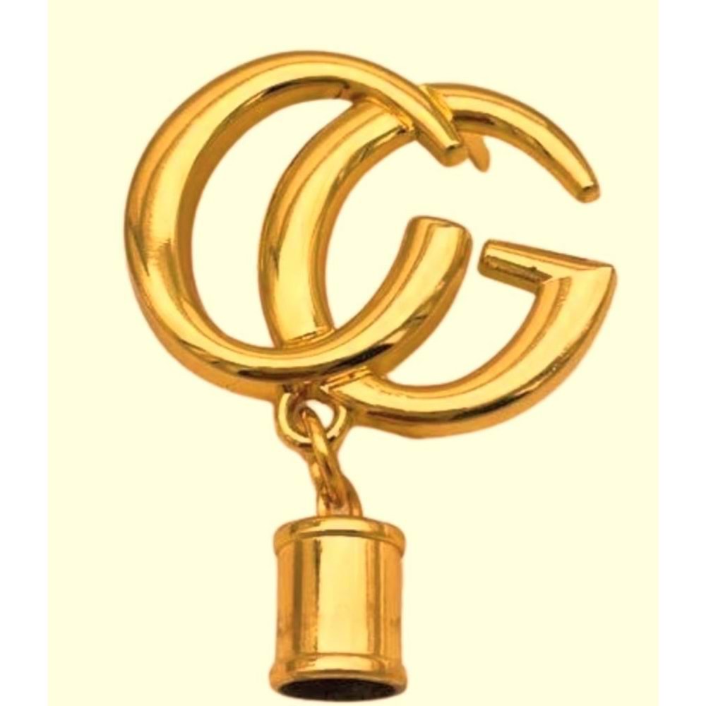Çanta Aksesuar G Model Püsküllü Plaka Süs Light Gold Renk