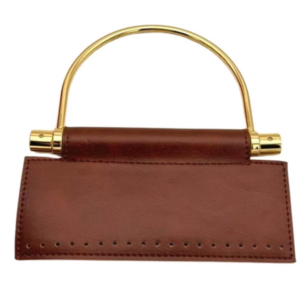 Çanta Aksesuar Suni Derili Metal Çanta Sapı İpek Model Taba Renk Light Gold Metal (Yeni Model)