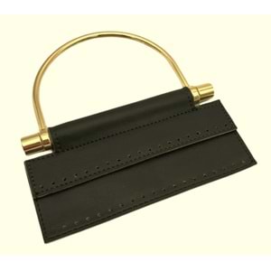 Çanta Aksesuar Suni Derili Metal Çanta Sapı İpek Model Haki Yeşil Renk Light Gold Metal (Yeni Model)