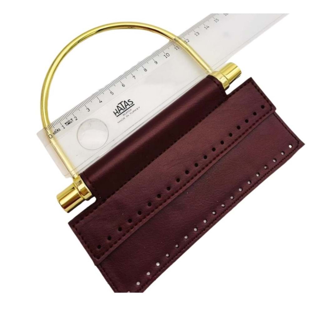 Çanta Aksesuar Suni Derili Metal Çanta Sapı İpek Model Lacivert Renk Light Gold Metal (Yeni Model)