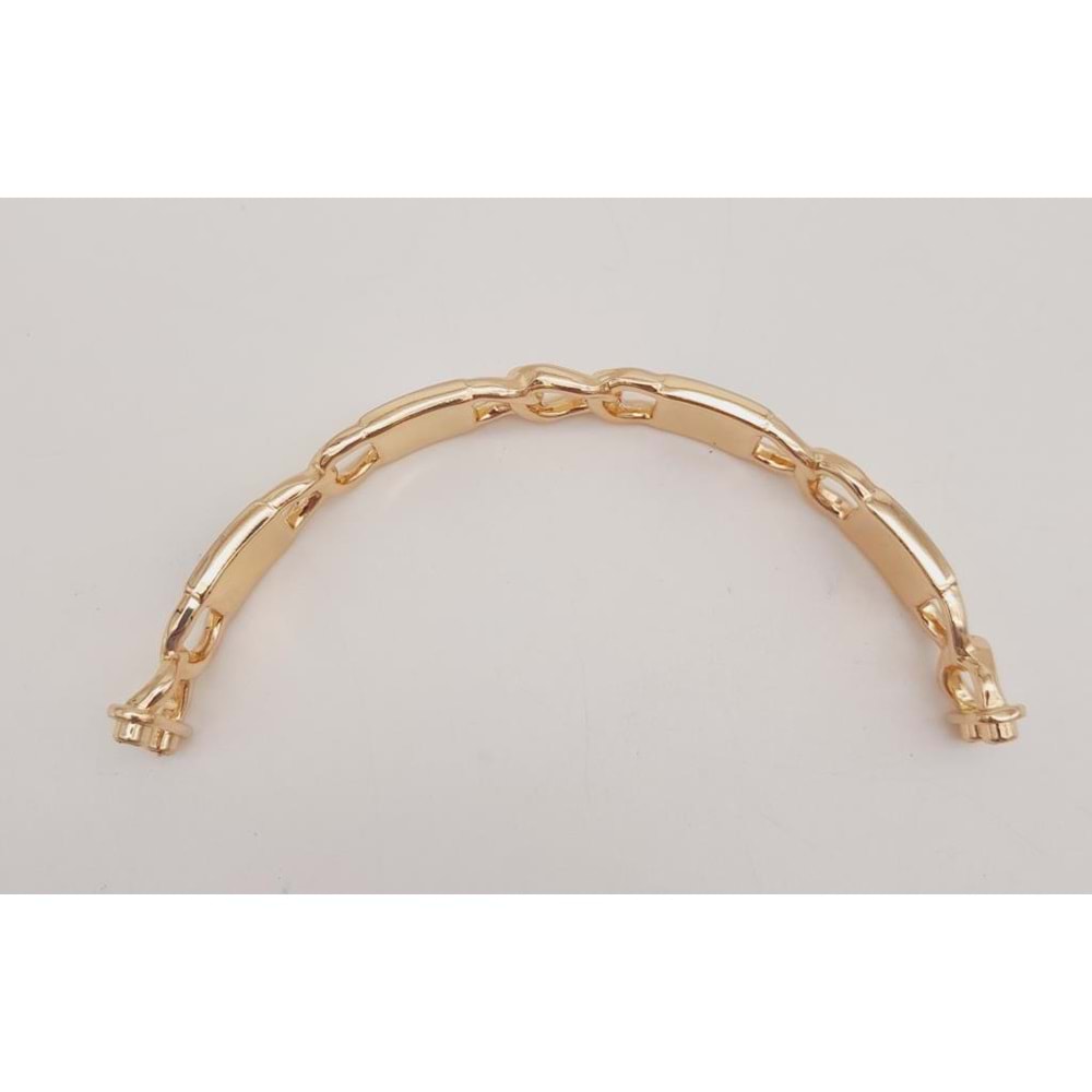 Çanta Aksesuar Siyah Beyaz Kare Desenli Light Gold Çanta Tutma Sapı