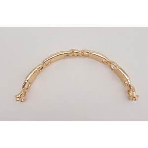 Çanta Aksesuar Siyah Beyaz Kare Desenli Light Gold Çanta Tutma Sapı