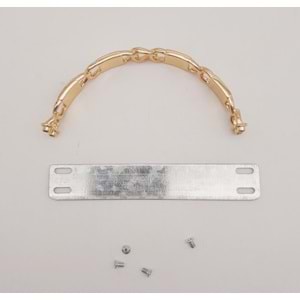 Çanta Aksesuar Siyah Beyaz Kare Desenli Light Gold Çanta Tutma Sapı