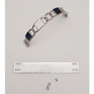 Çanta Aksesuar Siyah Beyaz Kare Desenli Gümüş Çanta Tutma Sapı