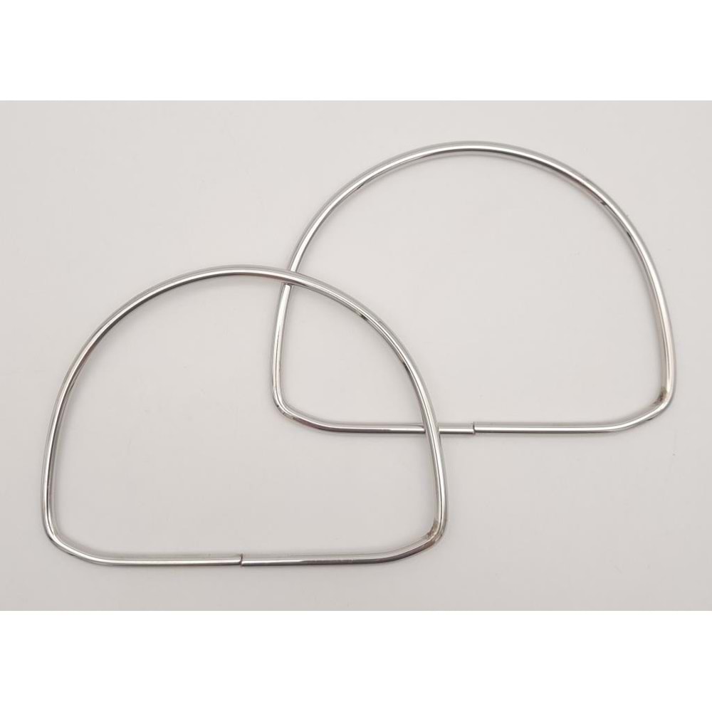 Çanta Aksesuar 12.5 cm D Model Gümüş Renk Metal Çanta Tutma Sapı