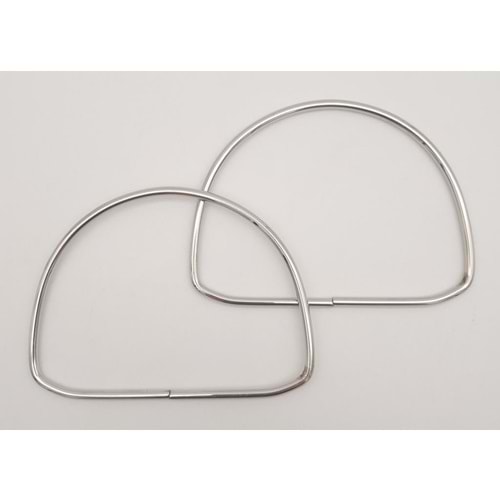 Çanta Aksesuar 12.5 cm D Model Gümüş Renk Metal Çanta Tutma Sapı