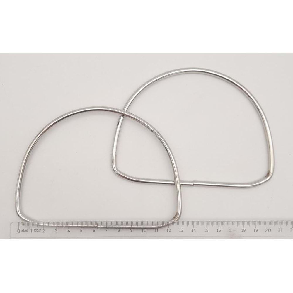 Çanta Aksesuar 12.5 cm D Model Gümüş Renk Metal Çanta Tutma Sapı