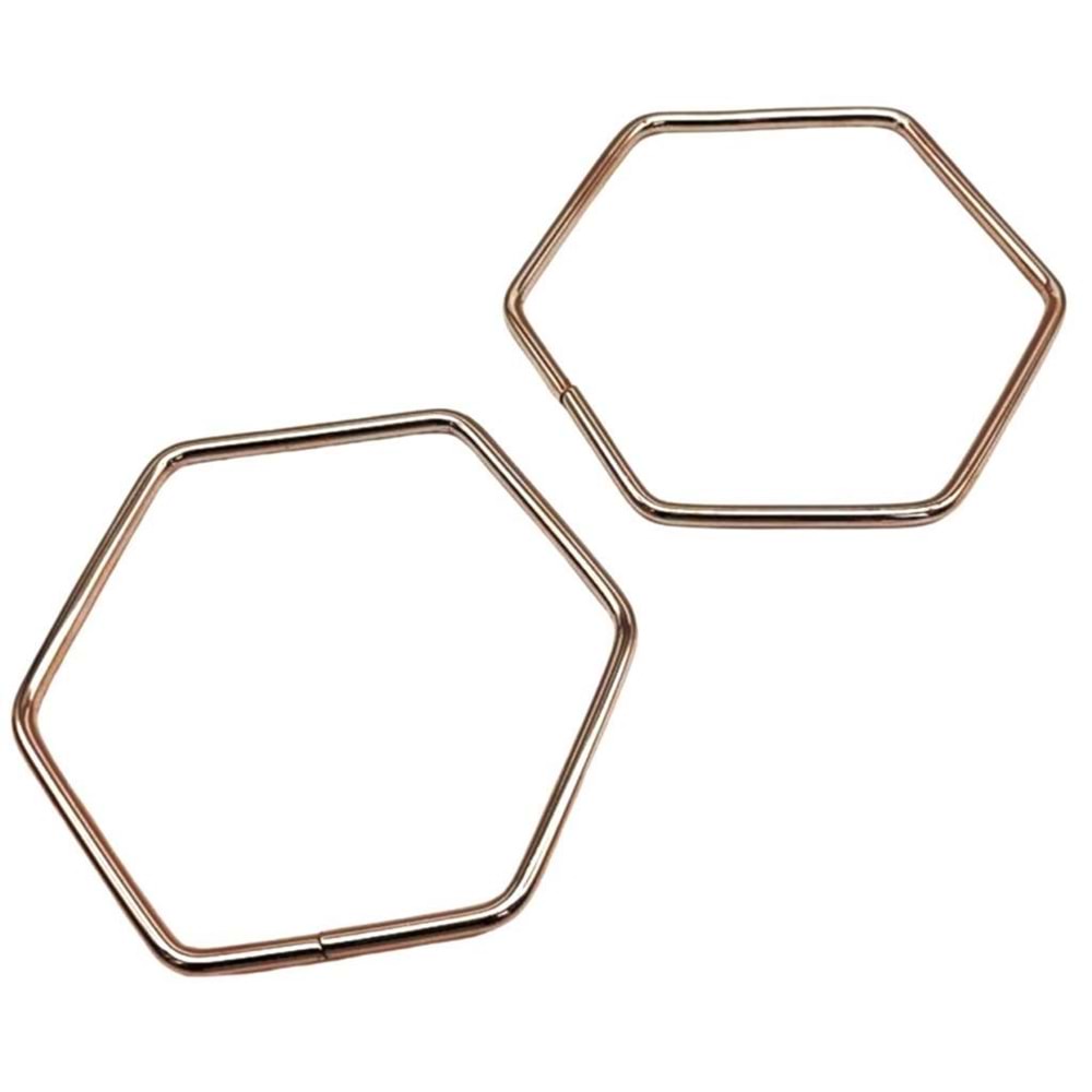 Çanta Aksesuar Gümüş Renk Altıgen Model Çift Metal Çanta Sapı