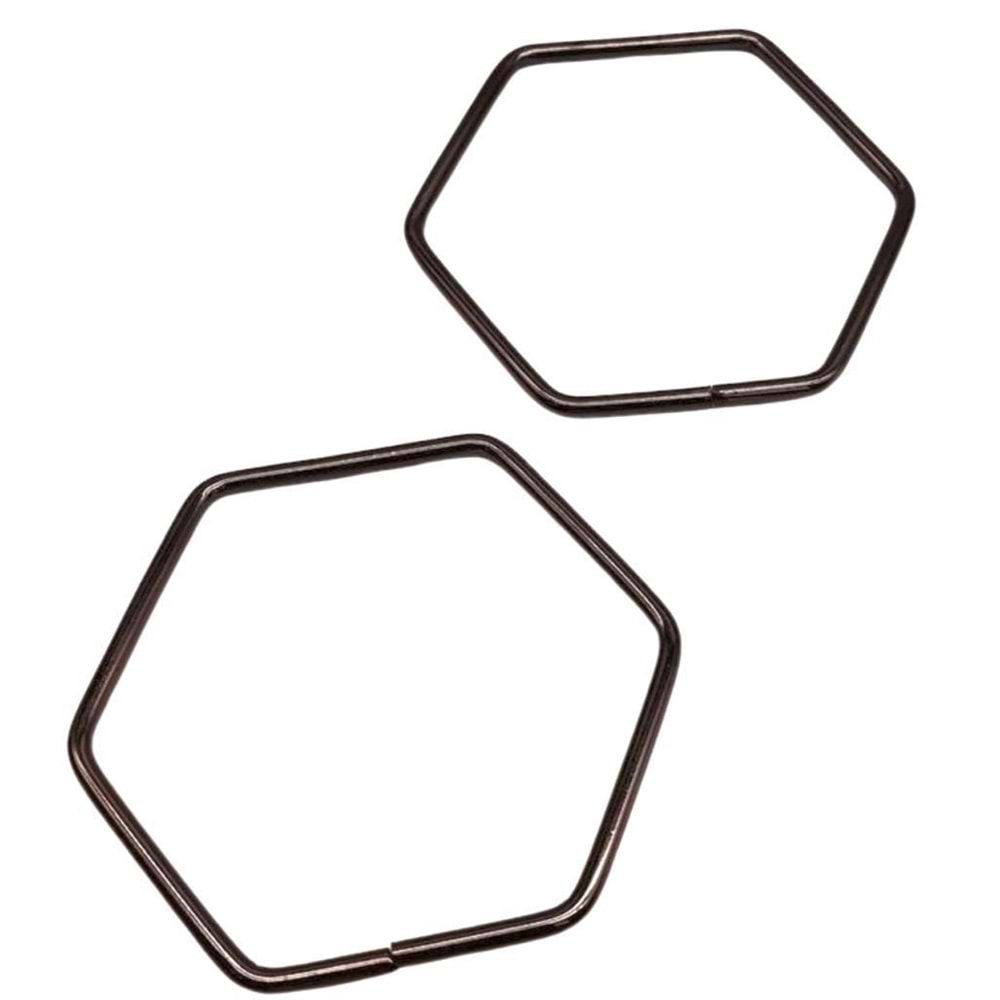 Çanta Aksesuar Füme Renk Altıgen Model Çift Metal Çanta Sapı