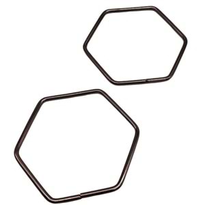 Çanta Aksesuar Füme Renk Altıgen Model Çift Metal Çanta Sapı