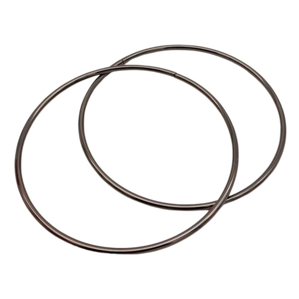 Çanta Aksesuar 15 Cm Yuvarlak Metal Çanta Sapı Füme Renk
