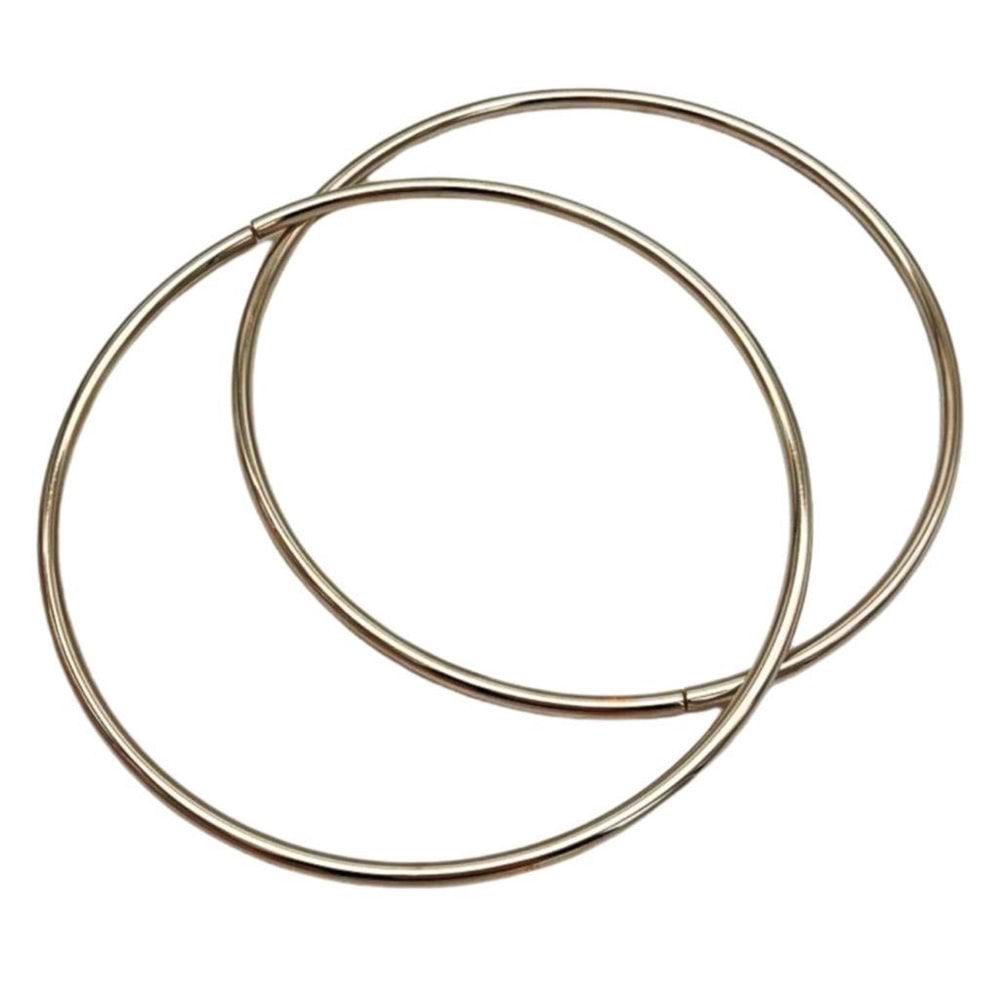 Çanta Aksesuar 15 Cm Yuvarlak Metal Çanta Sapı Gümüş Renk