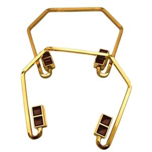 Çanta Aksesuar 15x14 cm Light Gold Renk Vidalı Metal Çanta Sapı Taba Renk Detaylı