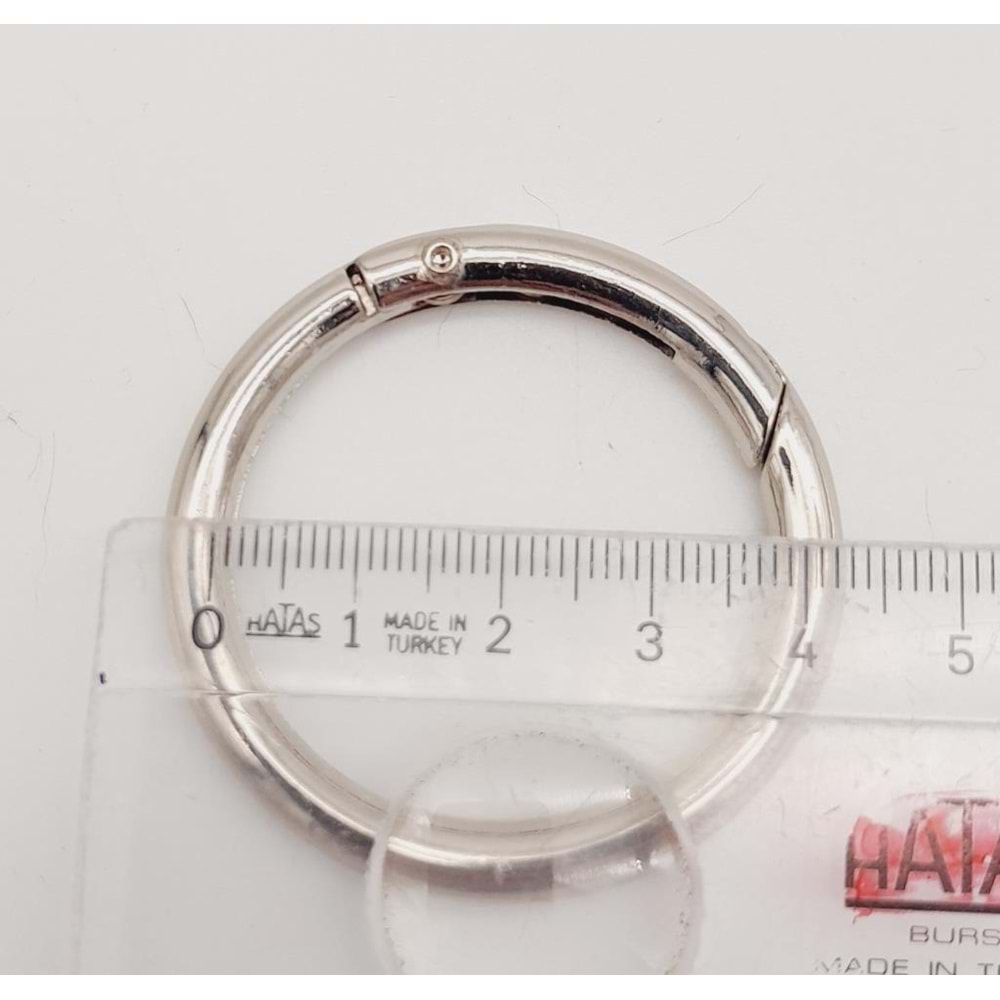 Çanta Aksesuar 4 Cm Gümüş Yaylı Halka 1 Adet