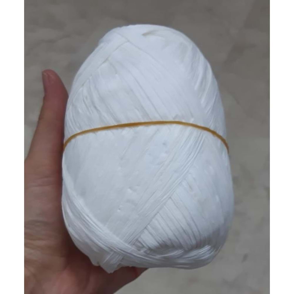 Çanta Aksesuar Özel Sarım Rafya Beyaz Renk No:4