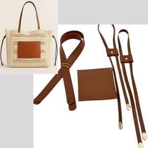 Çanta Aksesuar Siena Model Suni Deri Set