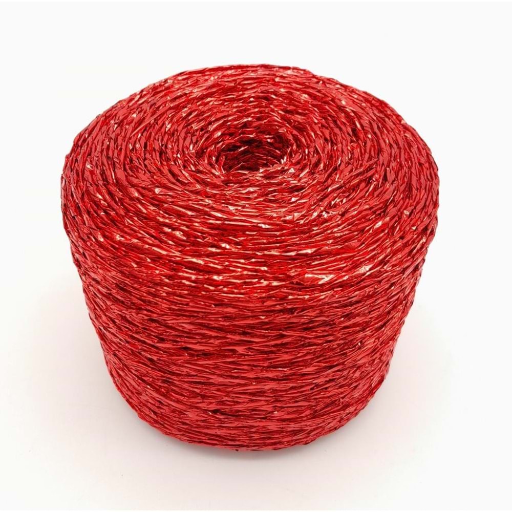 Çanta Aksesuar Özel Sarım Simli Kağıt İp Koyu Kırmızı Renk