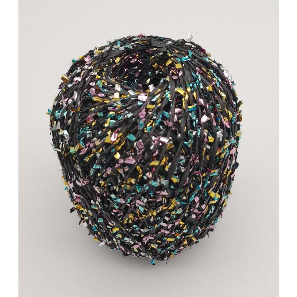 Çanta Aksesuar Confetti Kağıt İp Siyah Renkli