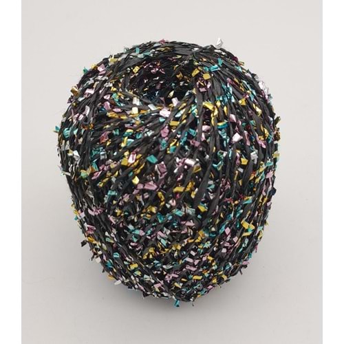 Çanta Aksesuar Confetti Kağıt İp Siyah Renkli