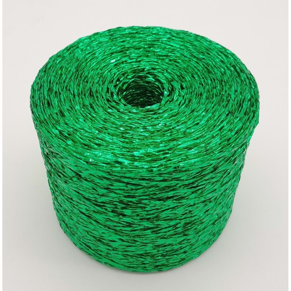 Çanta Aksesuar Özel Sarım Simli Kağıt İp Yeşil Renk