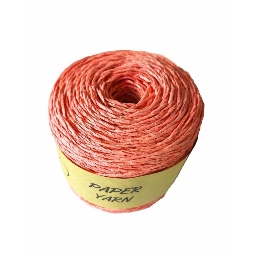 Çanta Aksesuar Özel Sarım Kağıt İp Mercan Renk