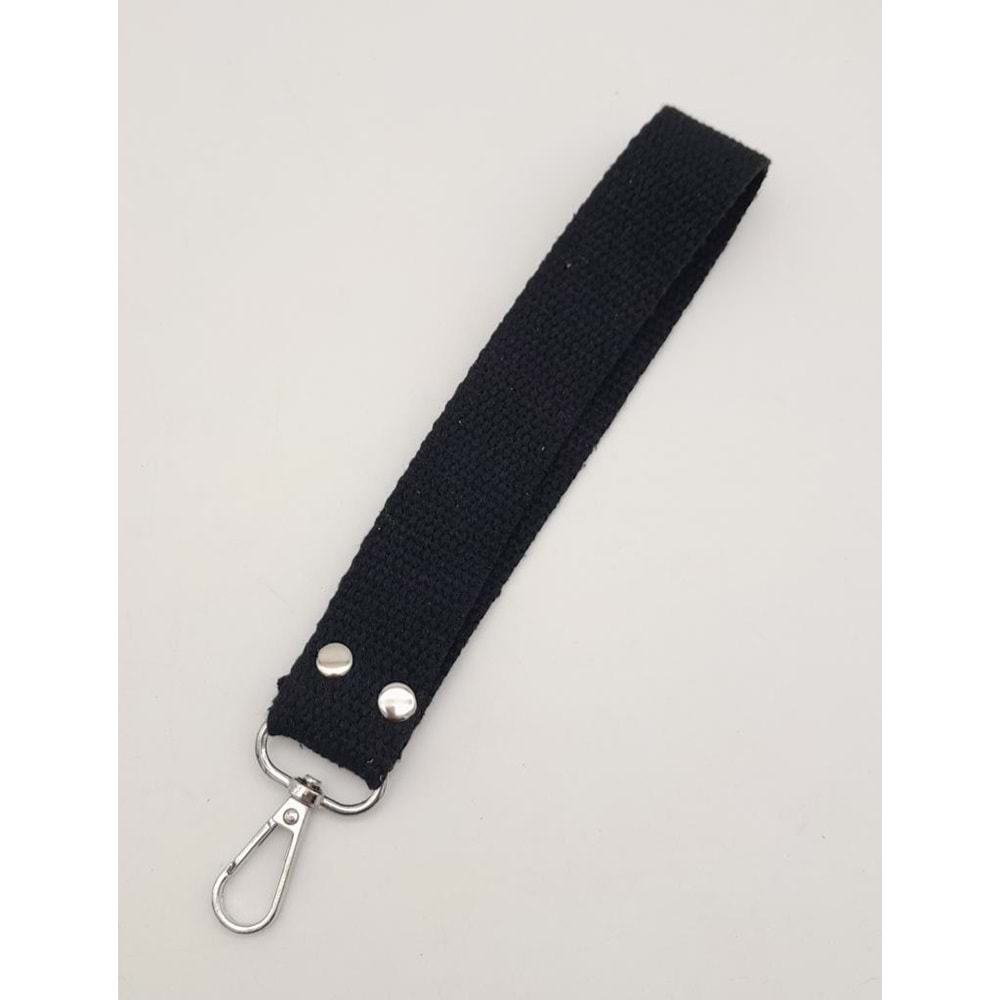 Çanta Aksesuar Siyah Pamuklu Kolon Elcik Gümüş Metalli