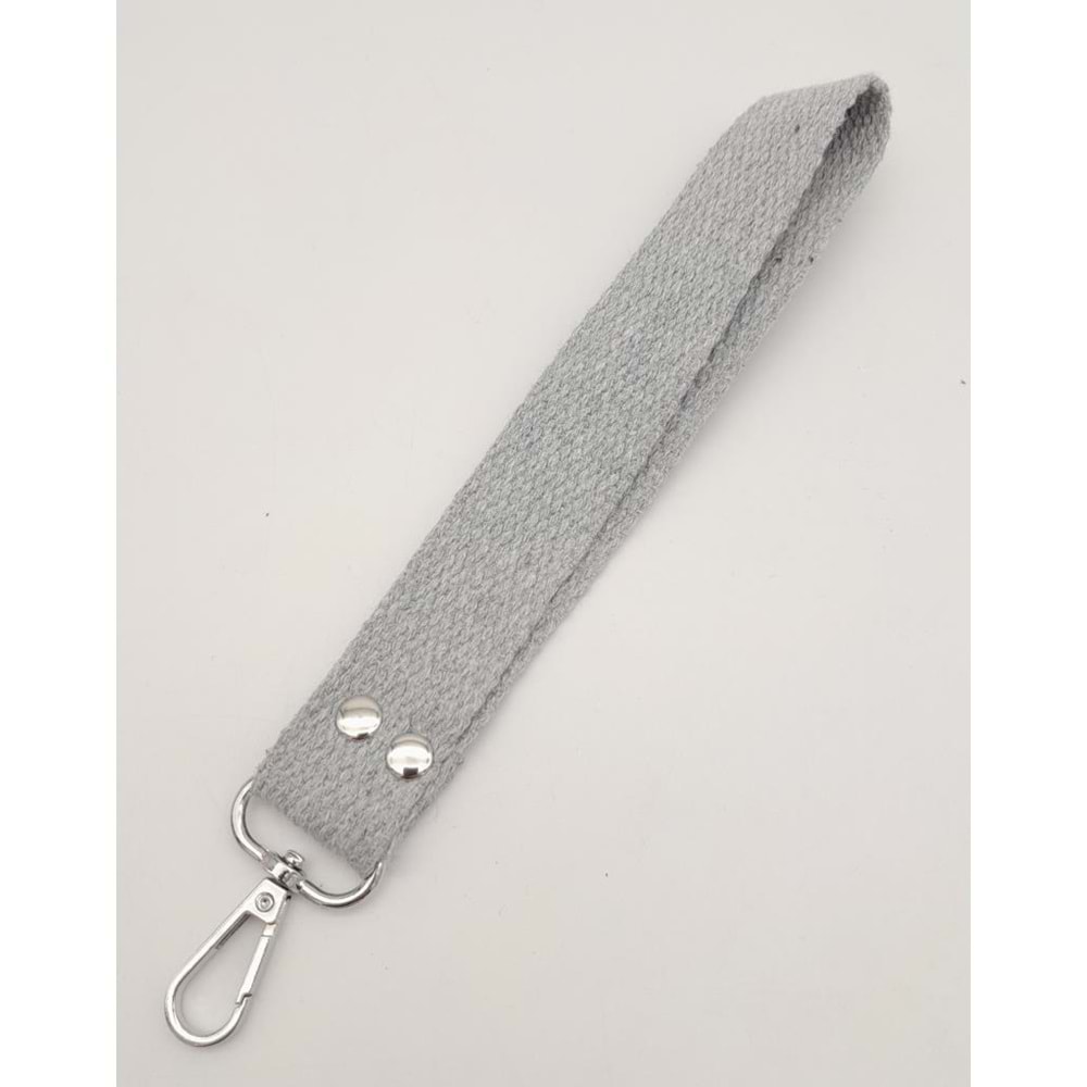 Çanta Aksesuar Açık Gri Pamuklu Kolon Elcik Gümüş Metalli