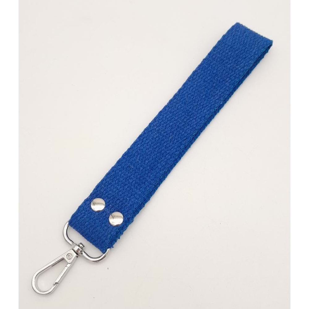 Çanta Aksesuar Mavi Pamuklu Kolon Elcik Gümüş Metalli