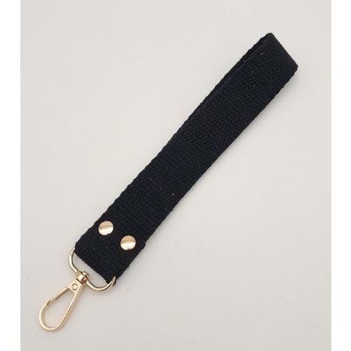 Çanta Aksesuar Siyah Pamuklu Kolon Elcik Light Gold Metalli