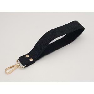 Çanta Aksesuar Siyah Pamuklu Kolon Elcik Light Gold Metalli