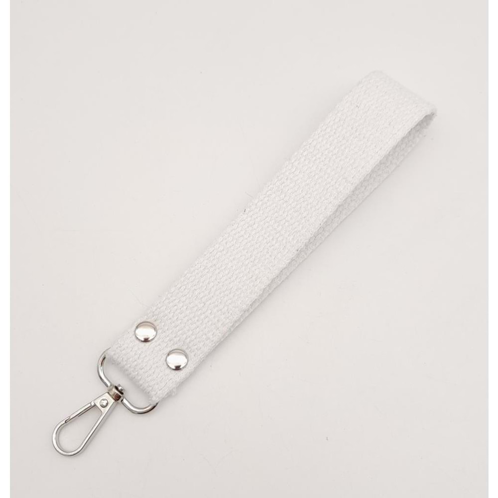 Çanta Aksesuar Beyaz Pamuklu Kolon Elcik Gümüş Metalli