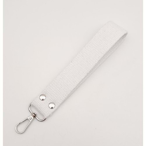 Çanta Aksesuar Beyaz Pamuklu Kolon Elcik Gümüş Metalli