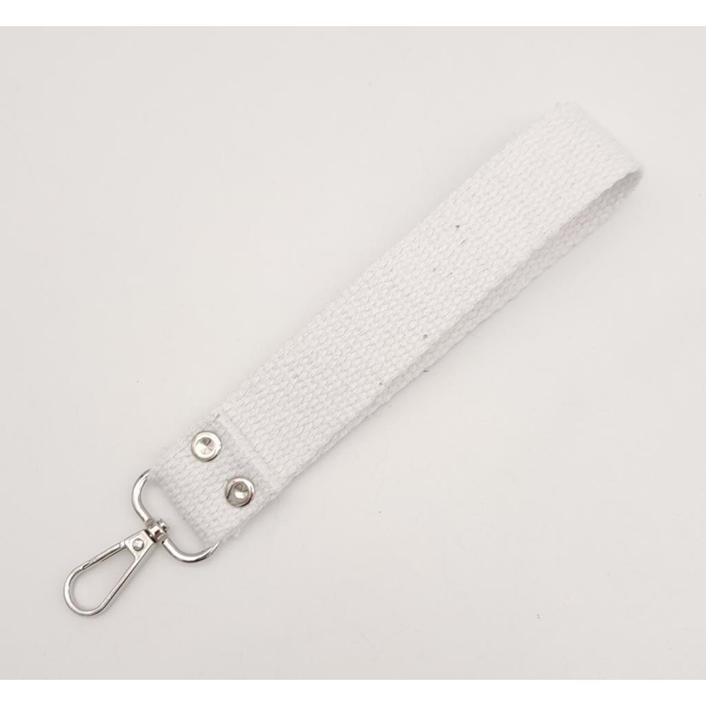 Çanta Aksesuar Beyaz Pamuklu Kolon Elcik Gümüş Metalli