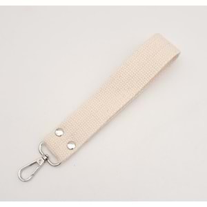 Çanta Aksesuar Krem Pamuklu Kolon Elcik Gümüş Metalli